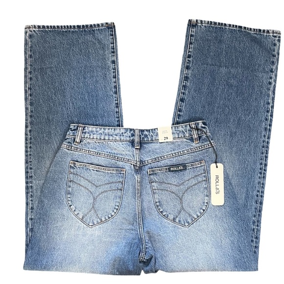 ROLLA'S Kate Baggy Mid Rise Wide Leg Blue Jeans Womens Size 29 New With Tags - Picture 7 of 15
